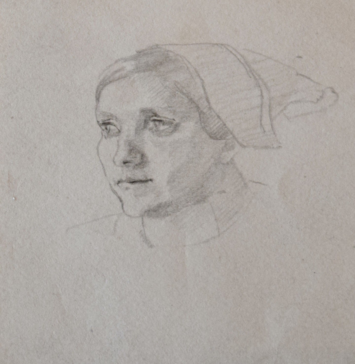 Sketch for Nurse and Baby (Head of a Nurse in Uniform)