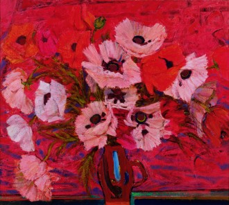 Poppies on a Red Ground, 1986